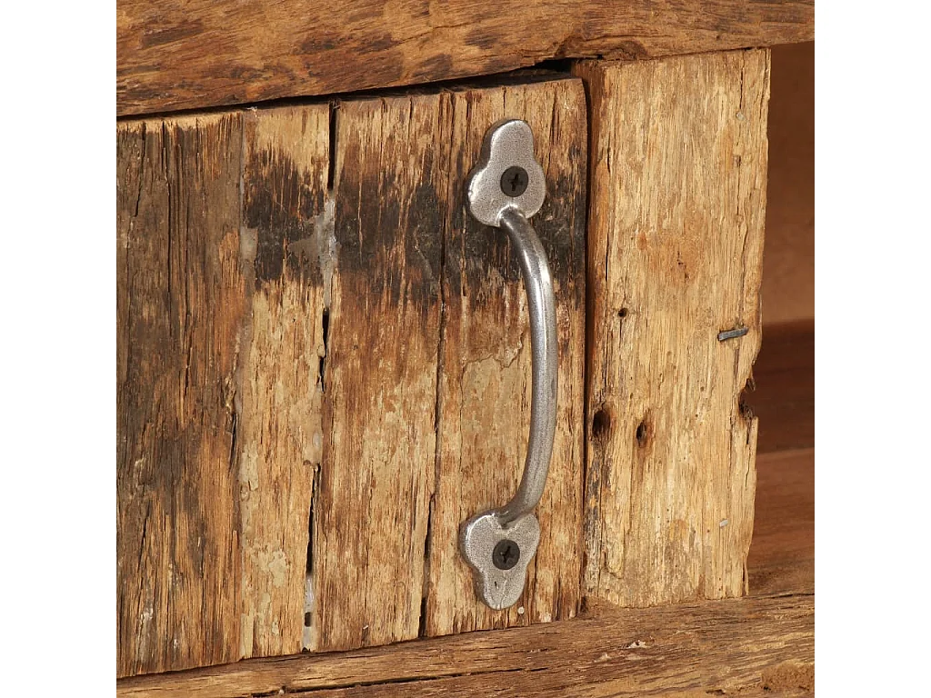 Porta TV in Legno Massello di Recupero 140x30x40 cm