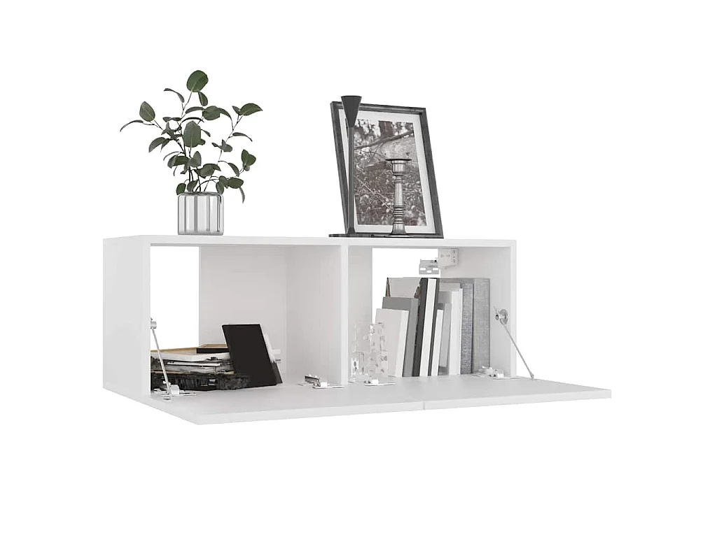 Ensemble de meubles TV 4 pcs Blanc Bois d'ingénierie