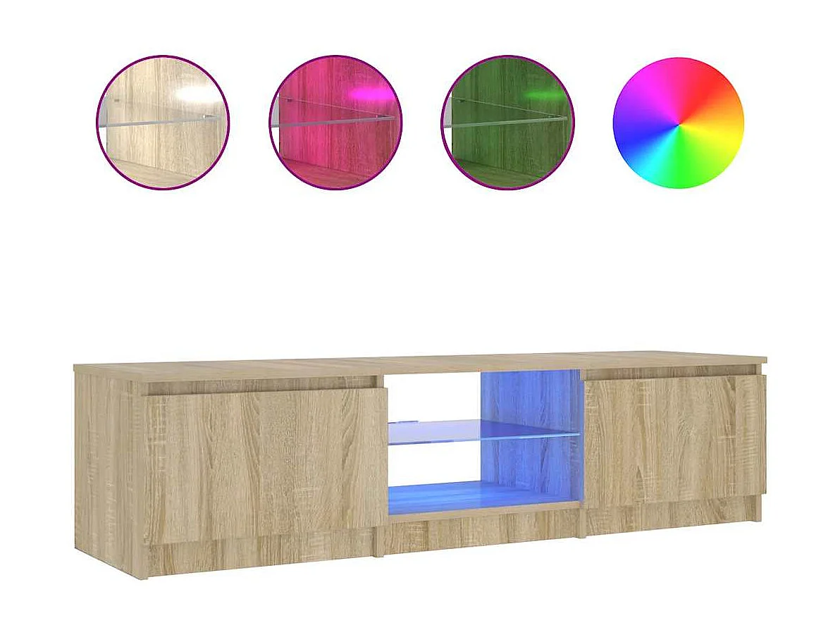 Tv-meubel LED-verlichting 140x40x36 cm gerookt eikenkleurig