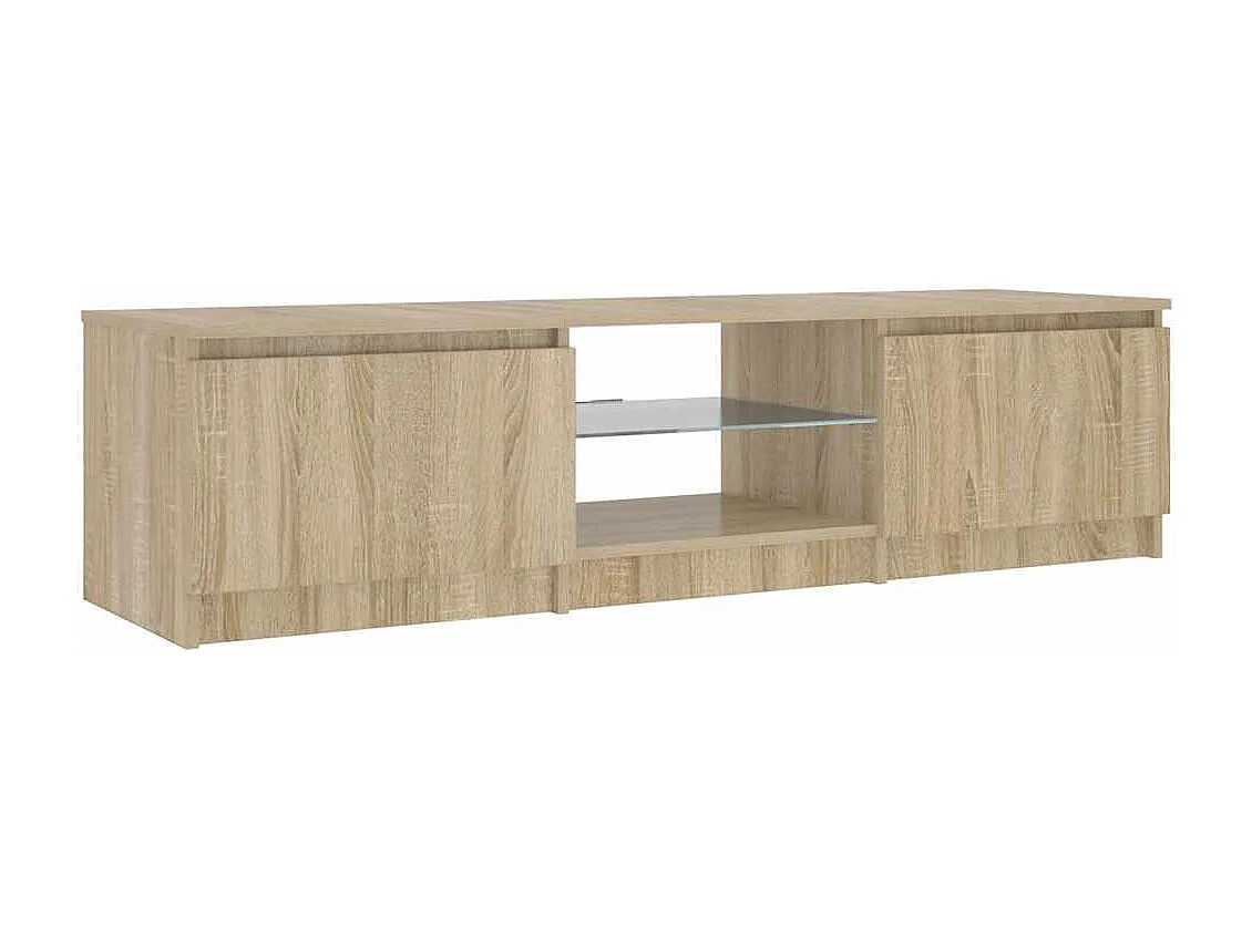 Tv-meubel LED-verlichting 140x40x36 cm gerookt eikenkleurig