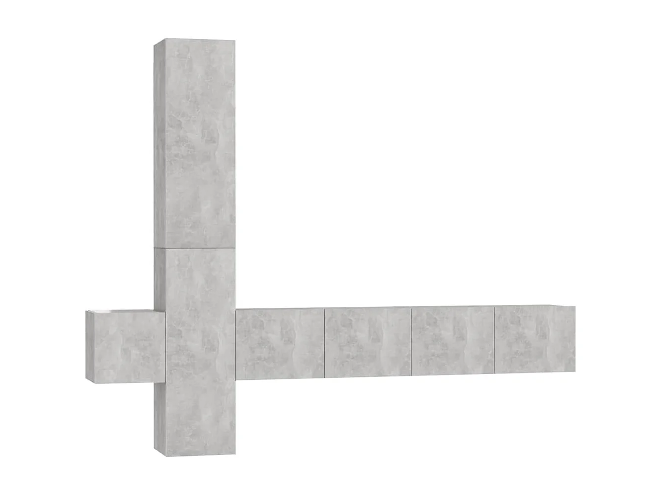 Ensemble de meubles TV 5 pcs Gris béton Bois d'ingénierie