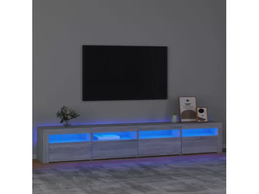 Kauf Unique TV-Schrank mit LED-Leuchten Grau Sonoma 240x35x40 cm