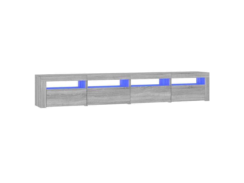 Tv-meubel met LED-verlichting 240x35x40 cm grijs sonoma eiken