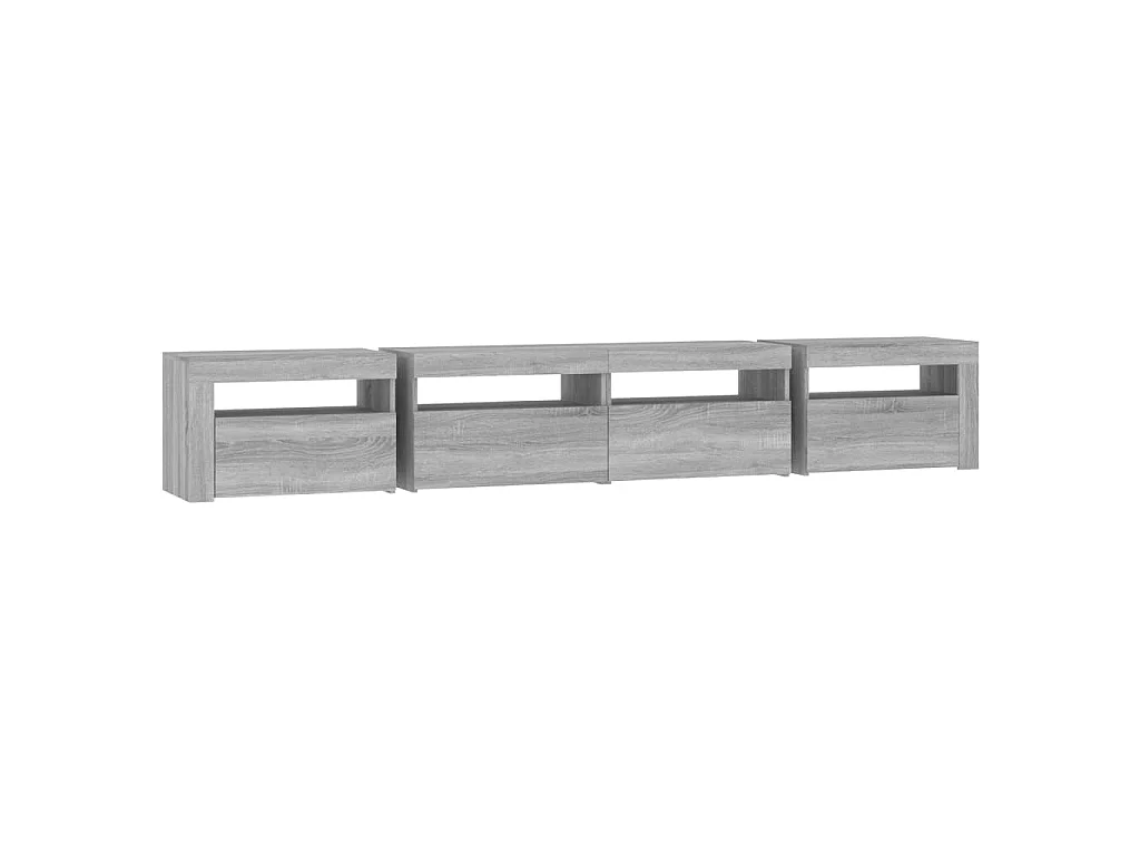 Tv-meubel met LED-verlichting 240x35x40 cm grijs sonoma eiken
