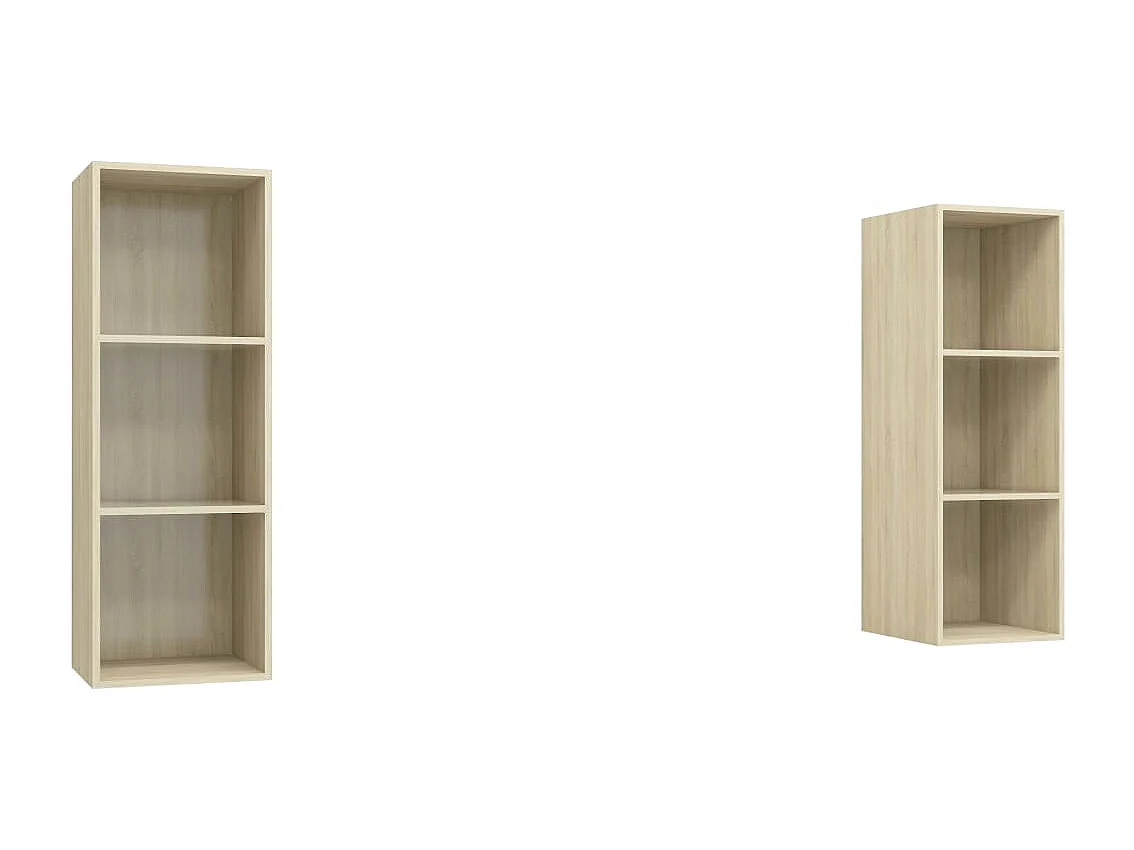 Meubles TV muraux 2 pcs Chêne sonoma Bois d'ingénierie