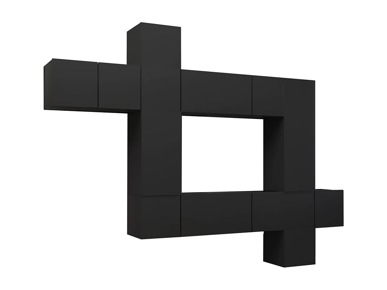 10 pcs conjunto de móveis de TV derivados de madeira preto