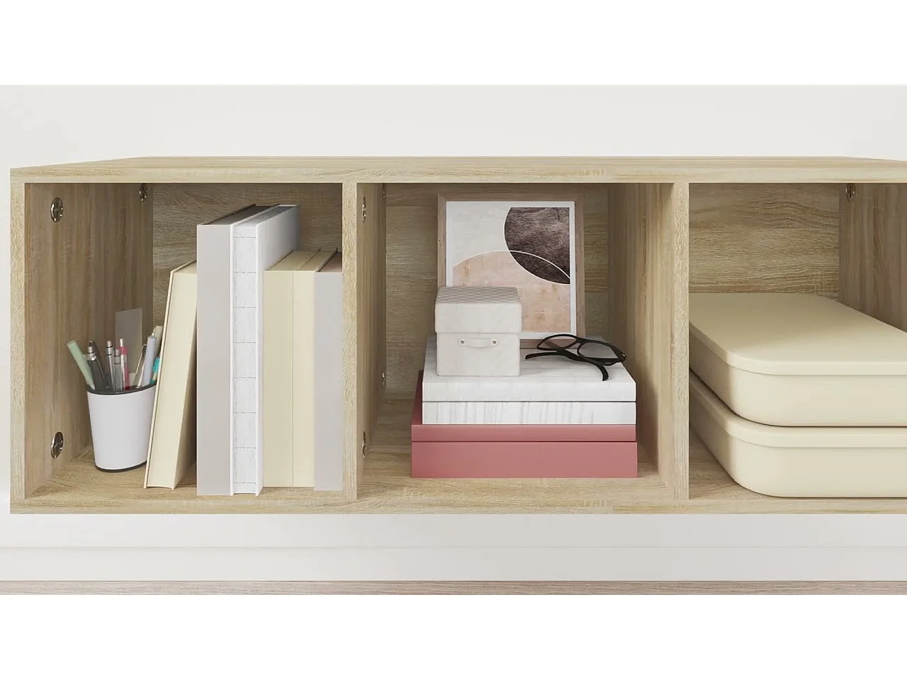 Meuble TV mural Chêne sonoma 37x37x107 cm Bois d’ingénierie