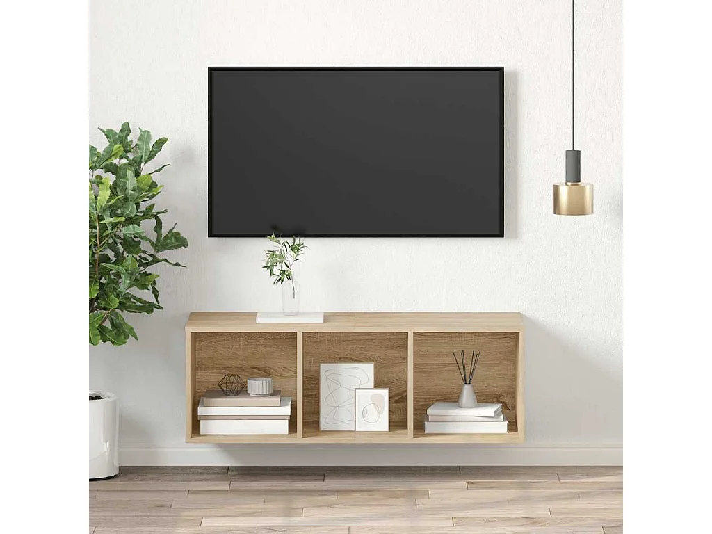 Meuble TV mural Chêne sonoma 37x37x107 cm Bois d’ingénierie