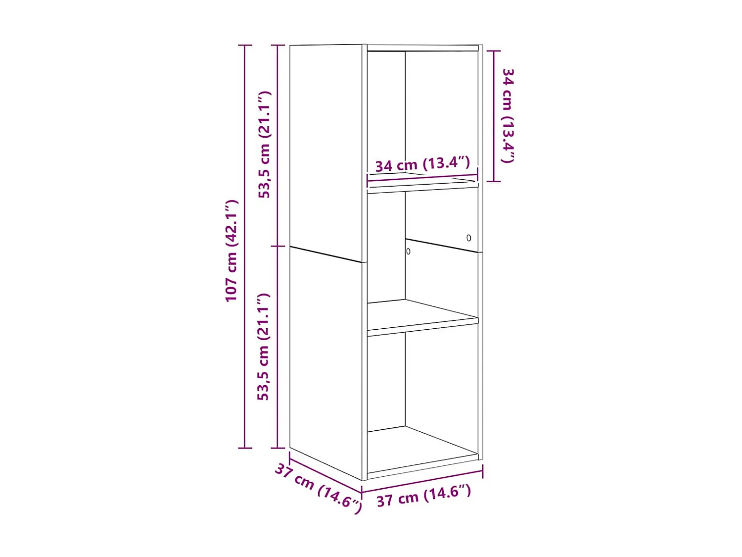 Meuble TV mural Chêne sonoma 37x37x107 cm Bois d’ingénierie