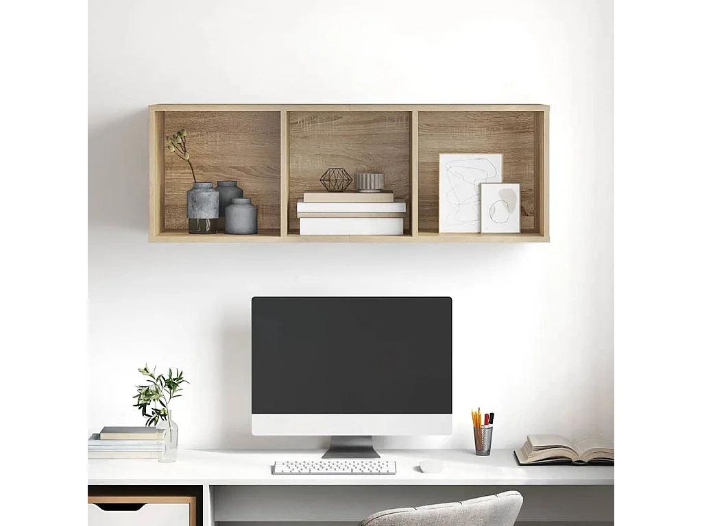 Meuble TV mural Chêne sonoma 37x37x107 cm Bois d’ingénierie