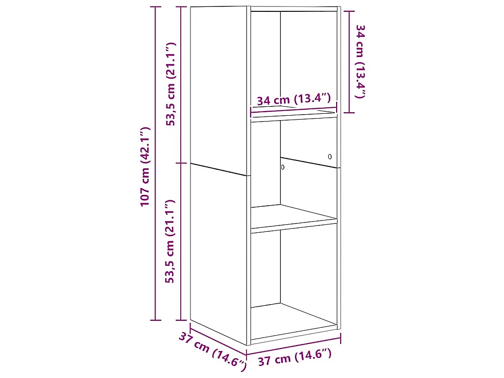 Meuble TV mural Chêne sonoma 37x37x107 cm Bois d’ingénierie