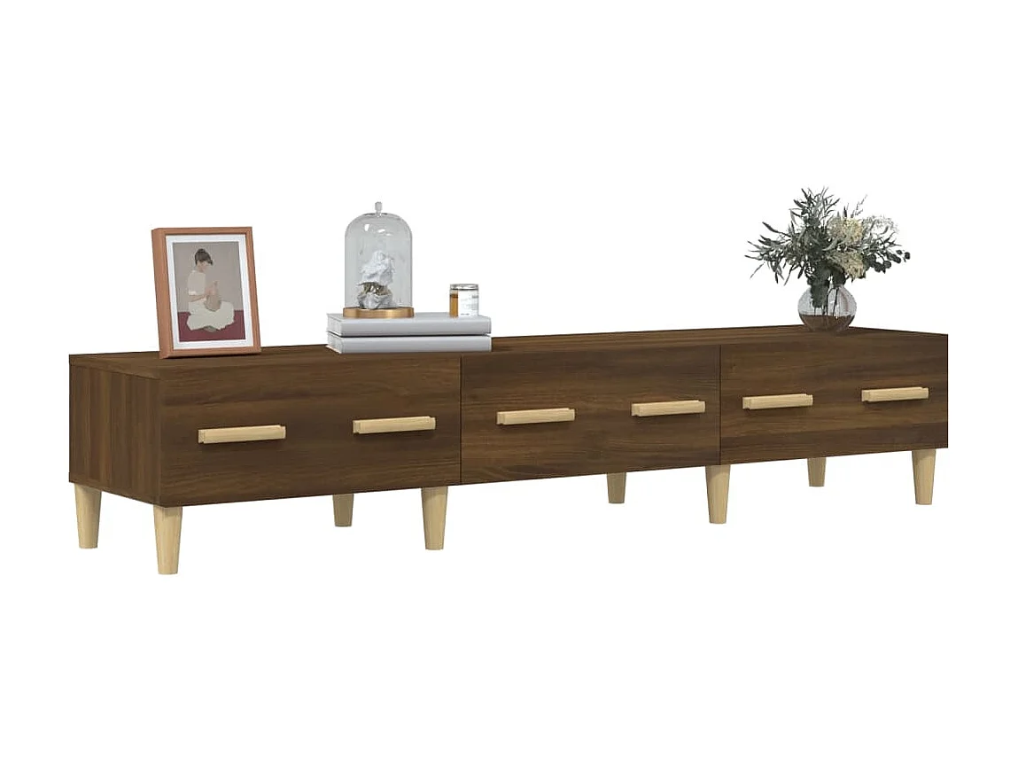 Tv-meubel 150x34,5x30 cm bewerkt hout bruin eikenkleur