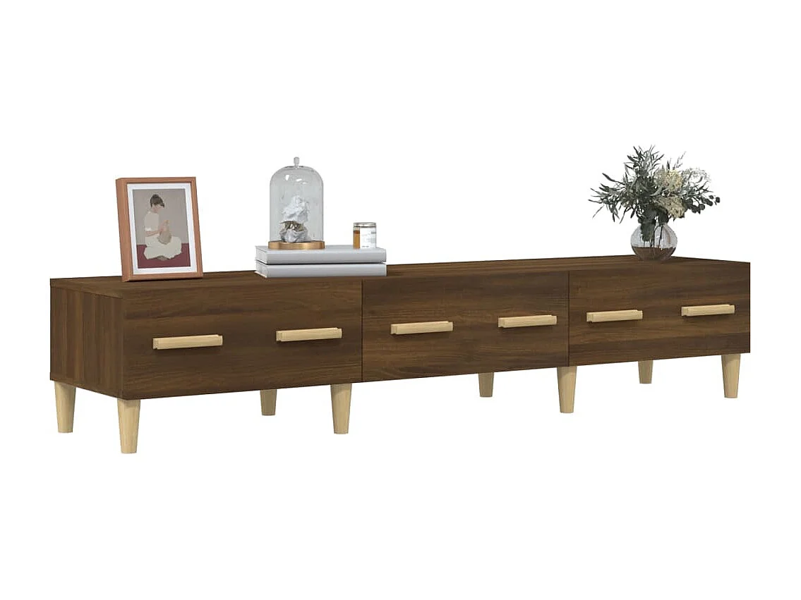 Tv-meubel 150x34,5x30 cm bewerkt hout bruin eikenkleur