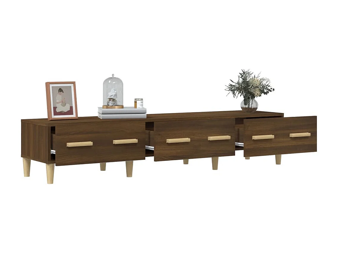 Tv-meubel 150x34,5x30 cm bewerkt hout bruin eikenkleur