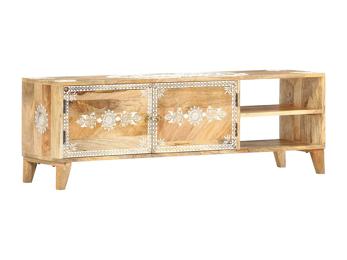 Meuble TV 120x30x40 cm Bois massif de manguier