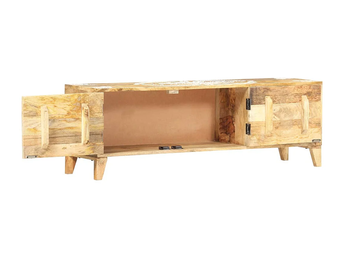 Meuble TV 120x30x40 cm Bois massif de manguier