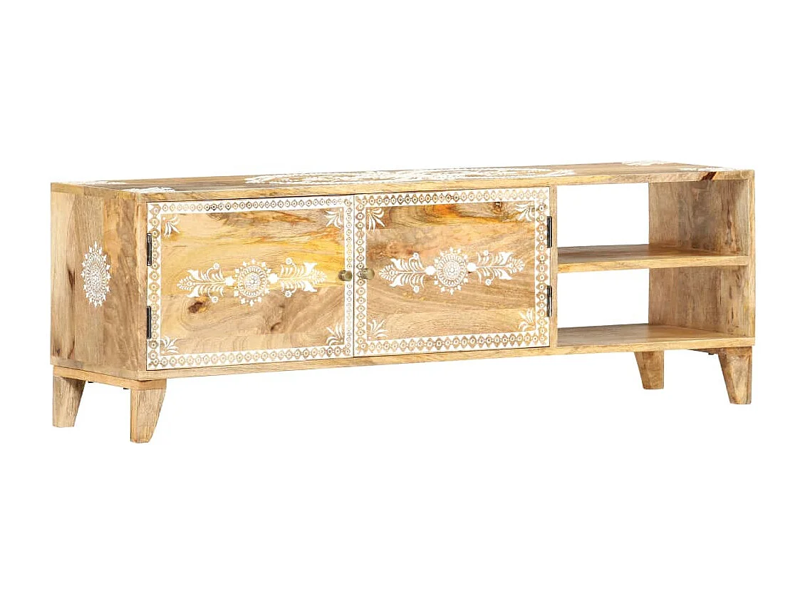 Meuble TV 120x30x40 cm Bois massif de manguier