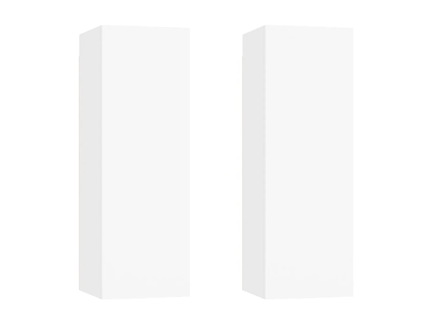 Mobili Porta TV 2pz Bianchi 30,5x30x90 cm in Legno Multistrato