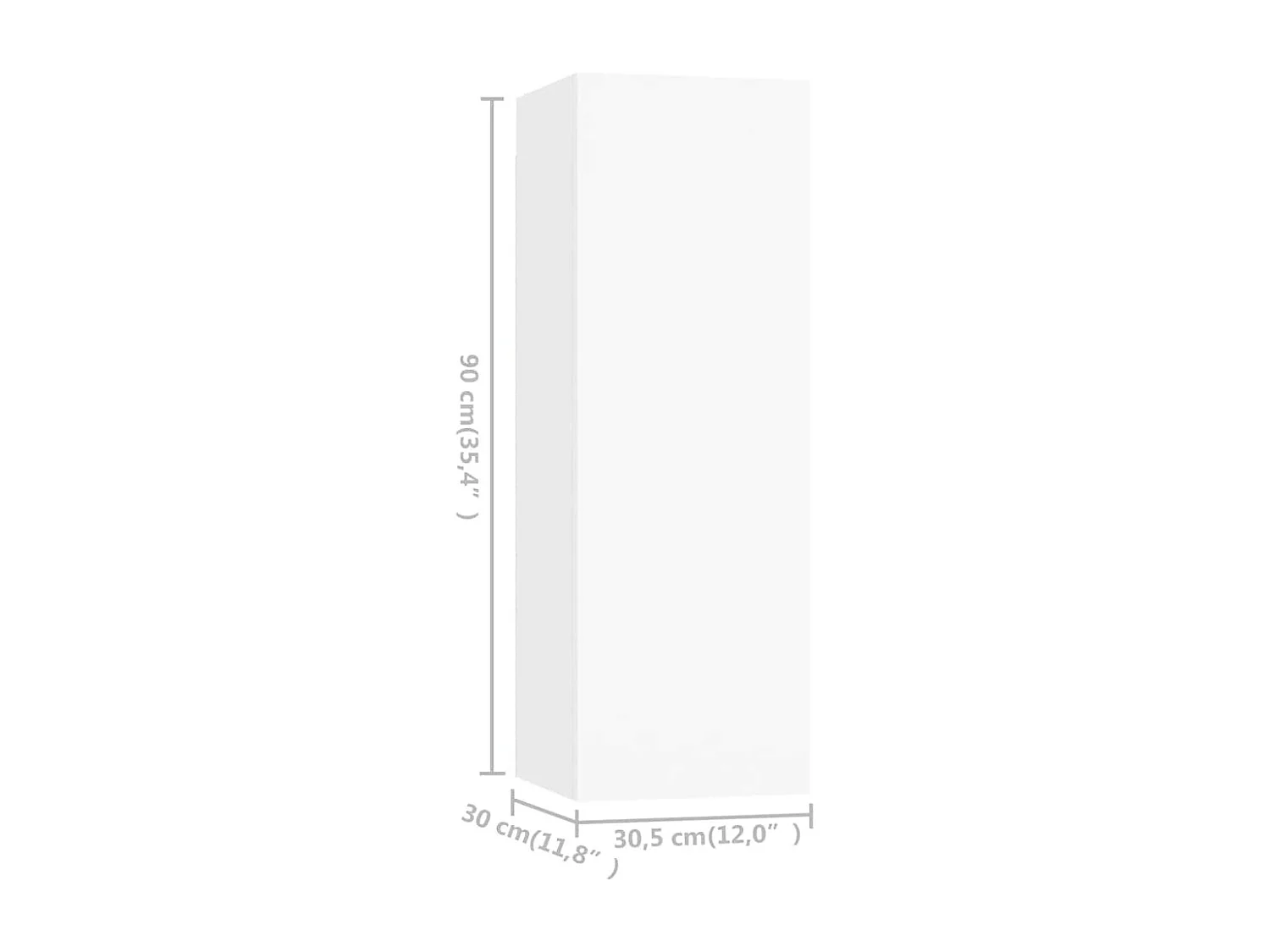 Meubles TV 2 pcs Blanc 30,5x30x90 cm Bois d’ingénierie