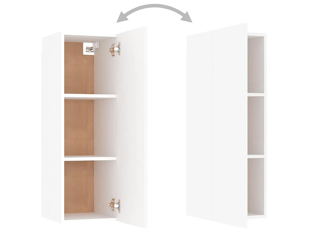Meubles TV 2 pcs Blanc 30,5x30x90 cm Bois d’ingénierie