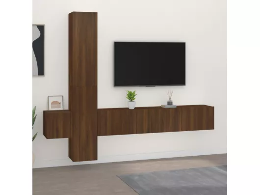 Kauf Unique 5-tlg. TV-Schrank-Set Braun Eichen-Optik Holzwerkstoff