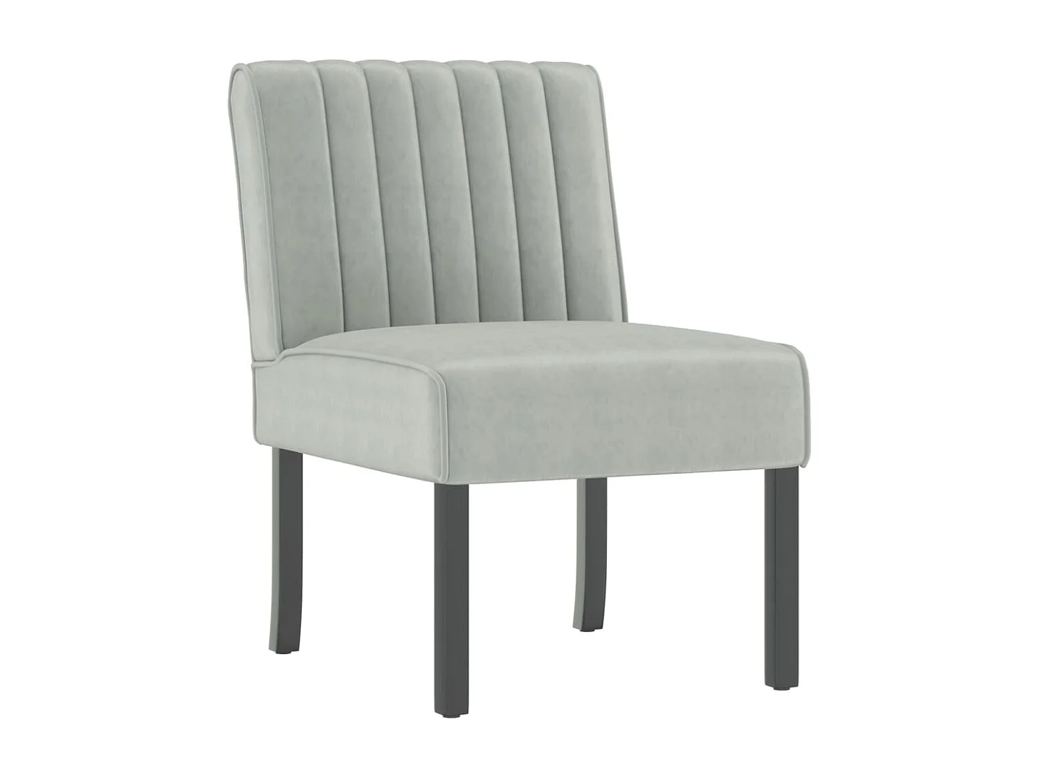 Fauteuil sans accoudoirs gris clair velours