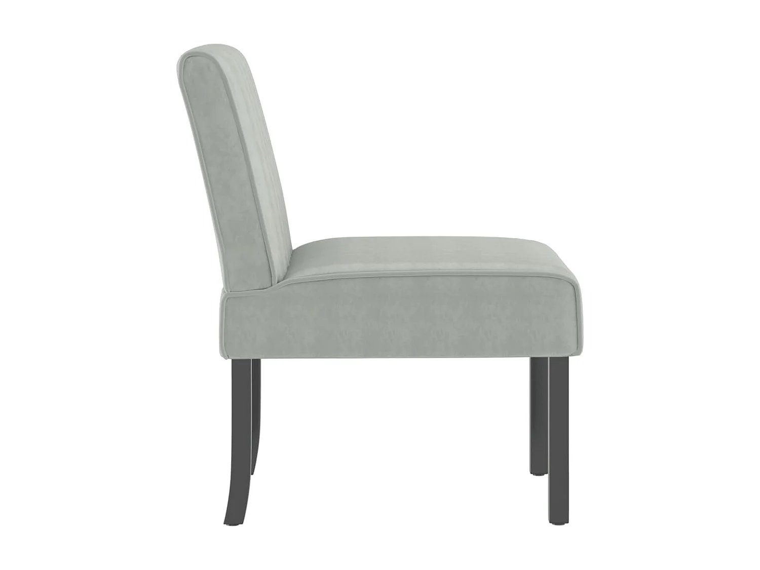 Fauteuil sans accoudoirs gris clair velours