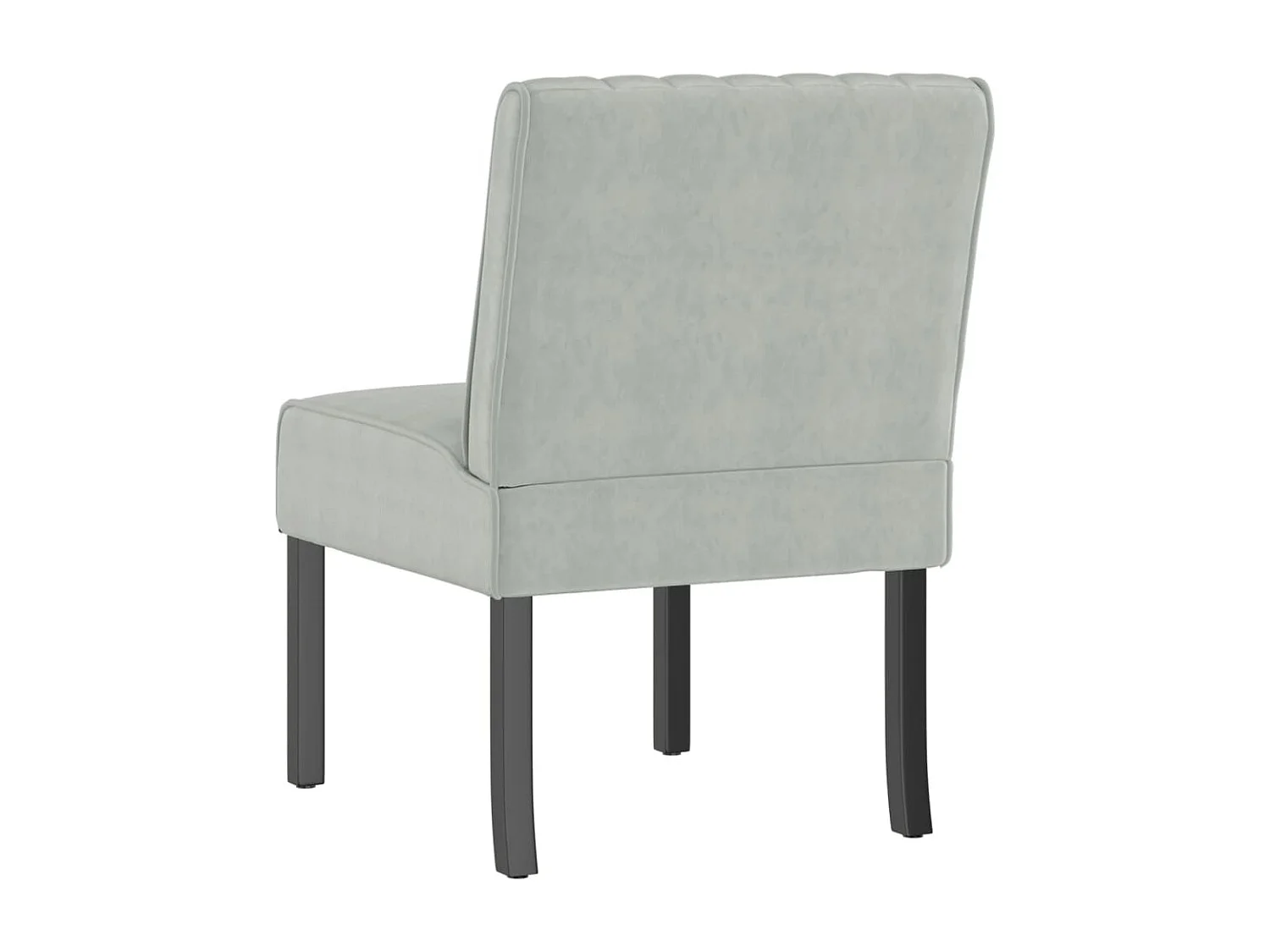 Fauteuil sans accoudoirs gris clair velours