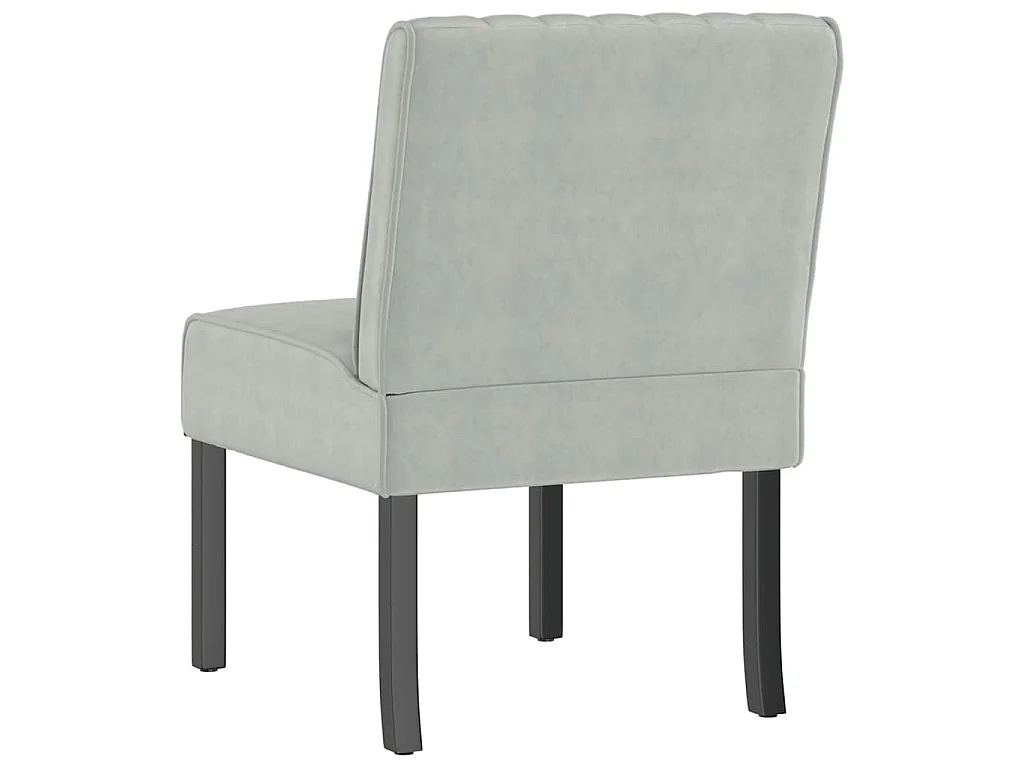 Fauteuil sans accoudoirs gris clair velours