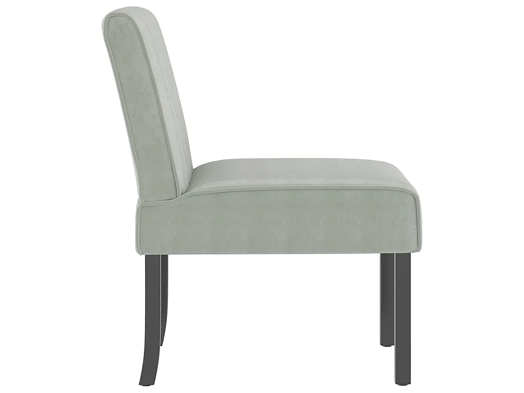 Fauteuil sans accoudoirs gris clair velours