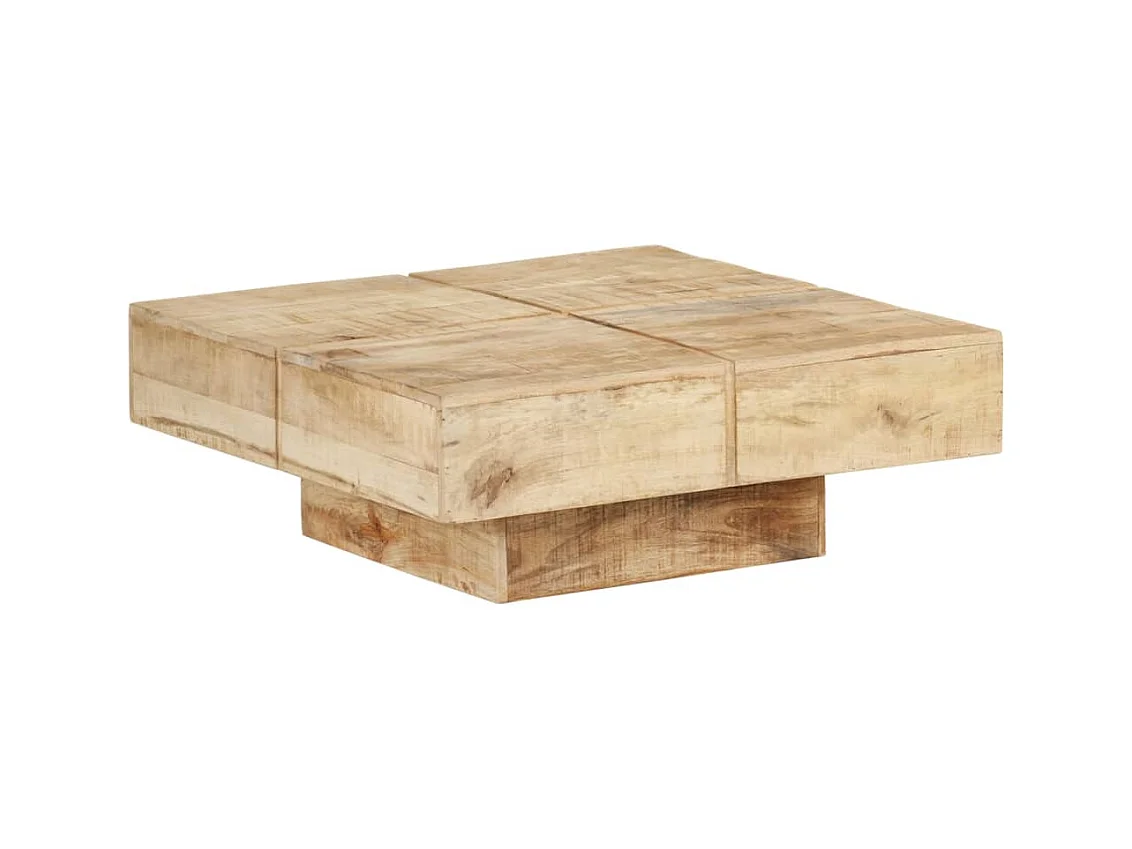Table basse 80x80x28 cm Bois de manguier massif