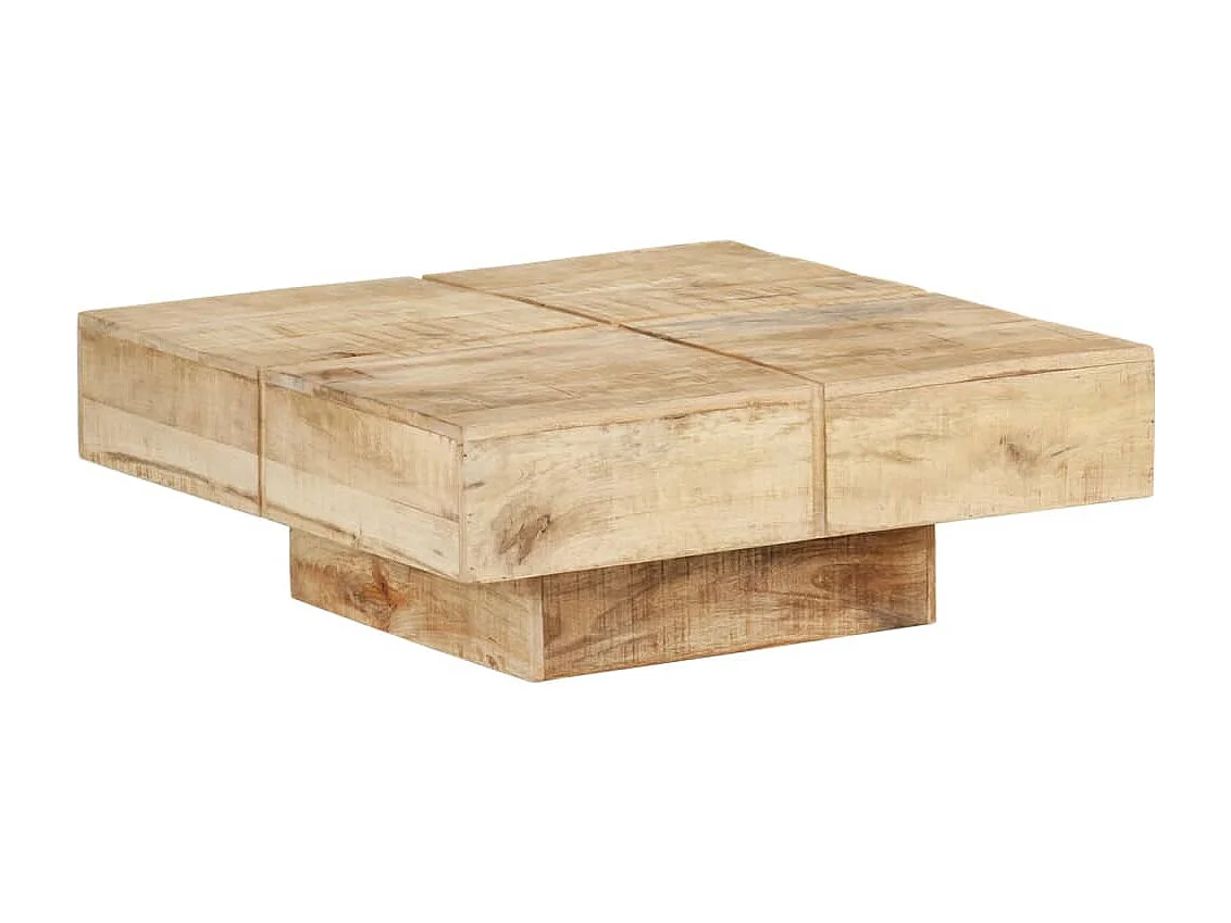 Table basse 80x80x28 cm Bois de manguier massif