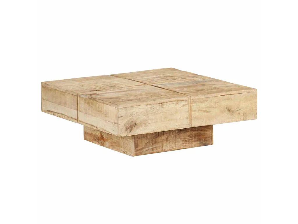 Table basse 80x80x28 cm Bois de manguier massif