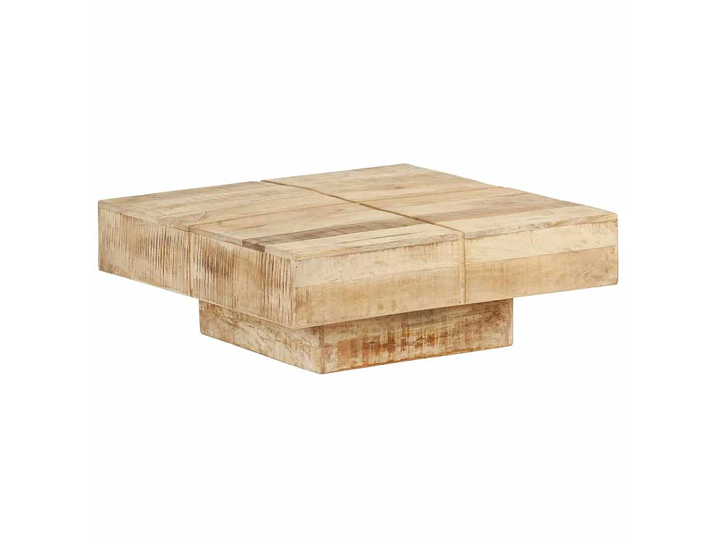 Table basse 80x80x28 cm Bois de manguier massif