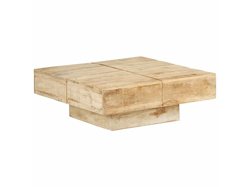 Table basse 80x80x28 cm Bois de manguier massif