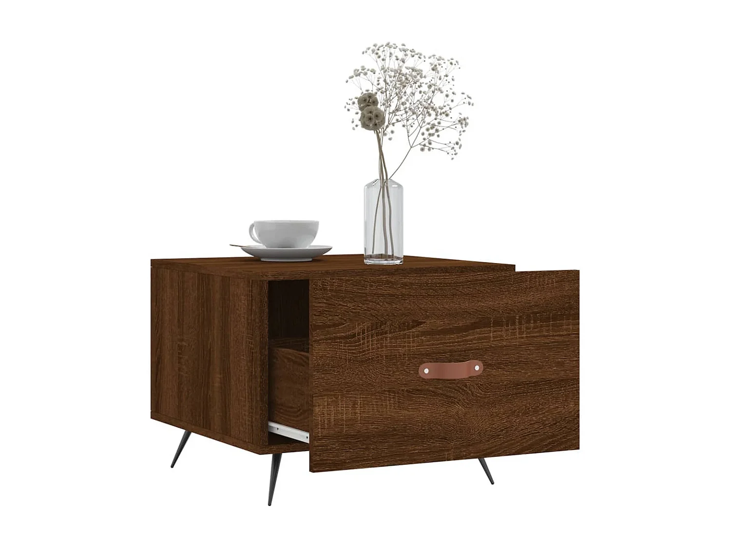 Tavolino da Salotto Rovere Marrone 50x50x40cm Legno Multistrato