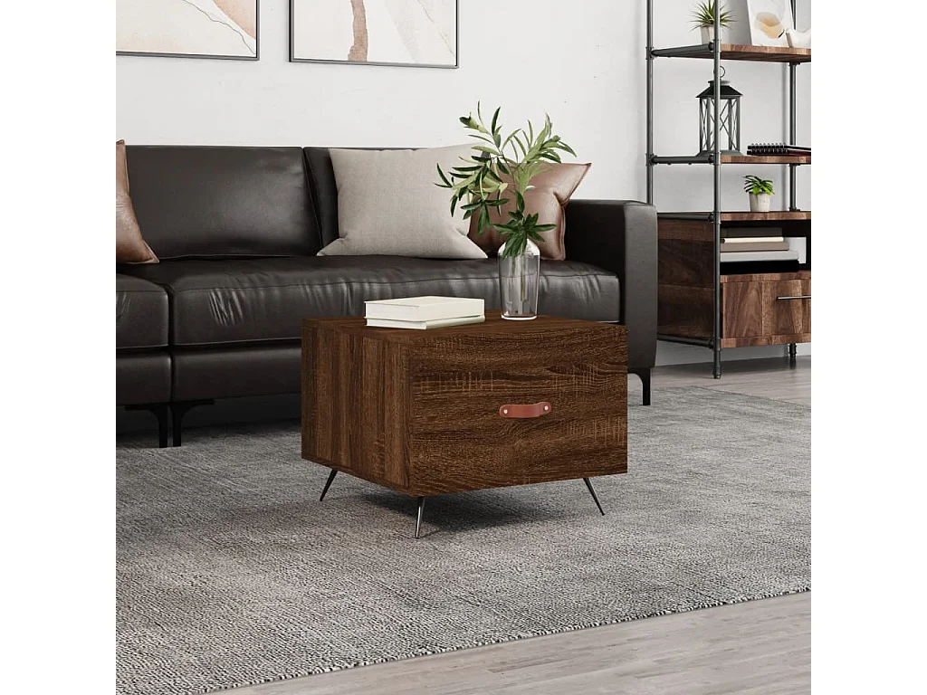 Table basse Chêne marron 50x50x40 cm Bois d'ingénierie