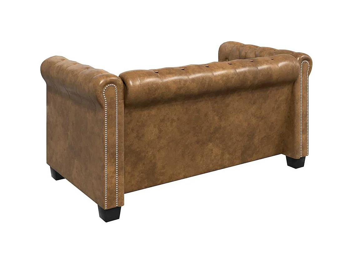 Sofás Chesterfield de 2 y 3 plazas marrón