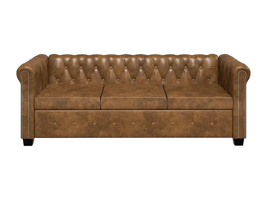 Chesterfield-Sofas 2-Sitzer und 3-Sitzer Braun