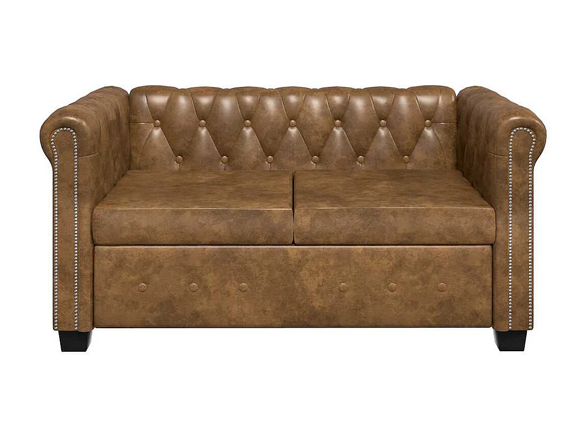 Chesterfield-Sofas 2-Sitzer und 3-Sitzer Braun