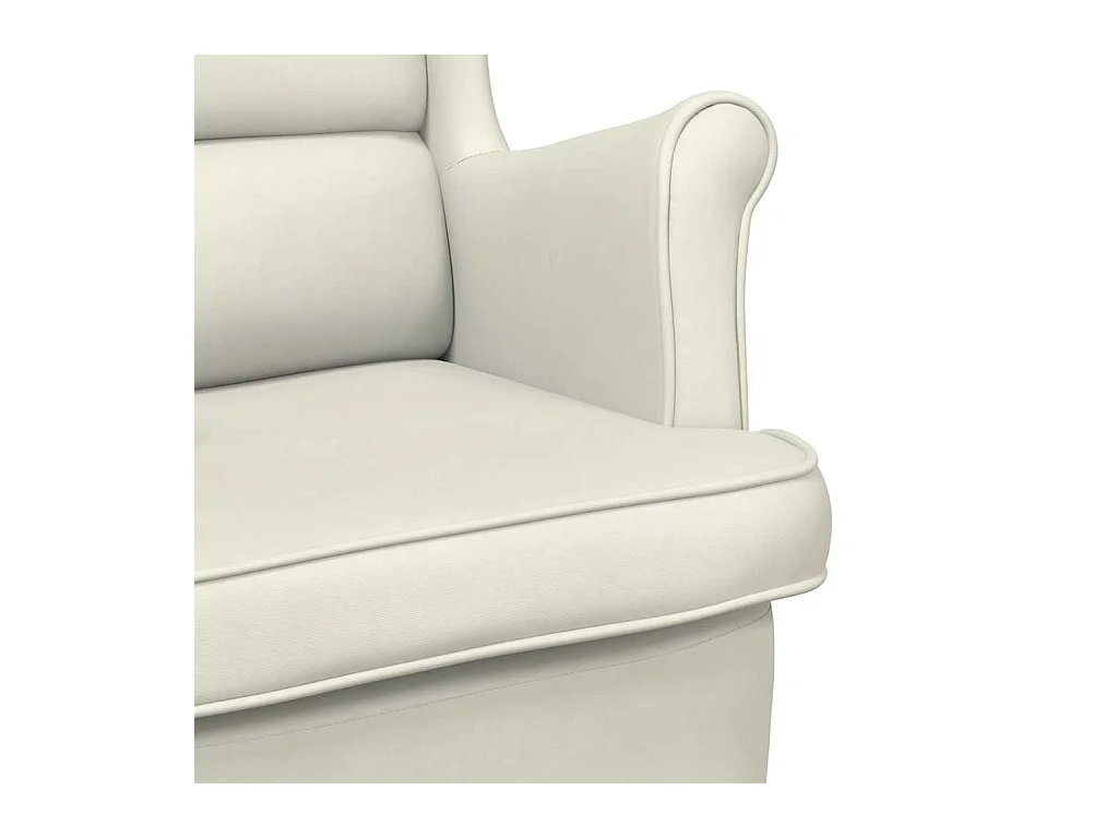 Schaukelstuhl mit Massivholz-Gummibeinen Creme Samt