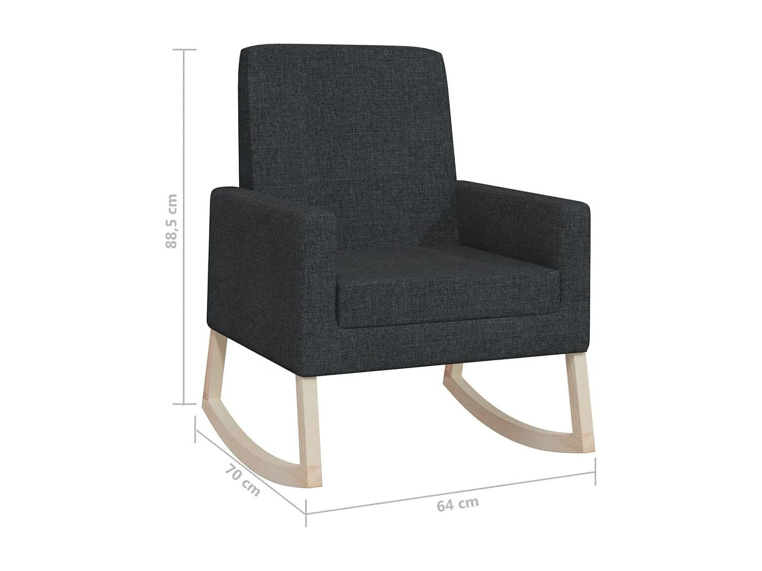 Schaukelstuhl Schwarz Stoff