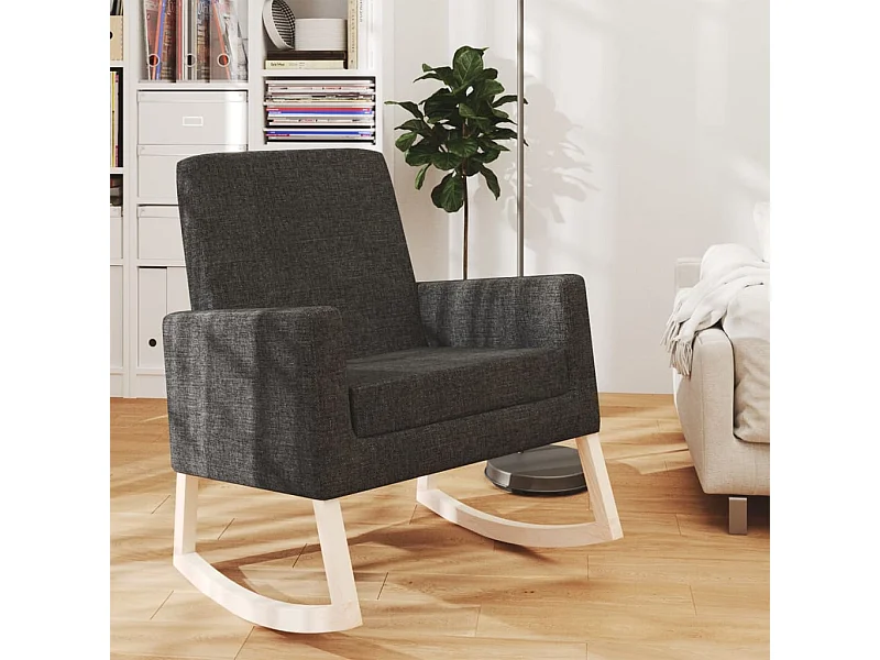 Sedia a Dondolo Nera in Tessuto