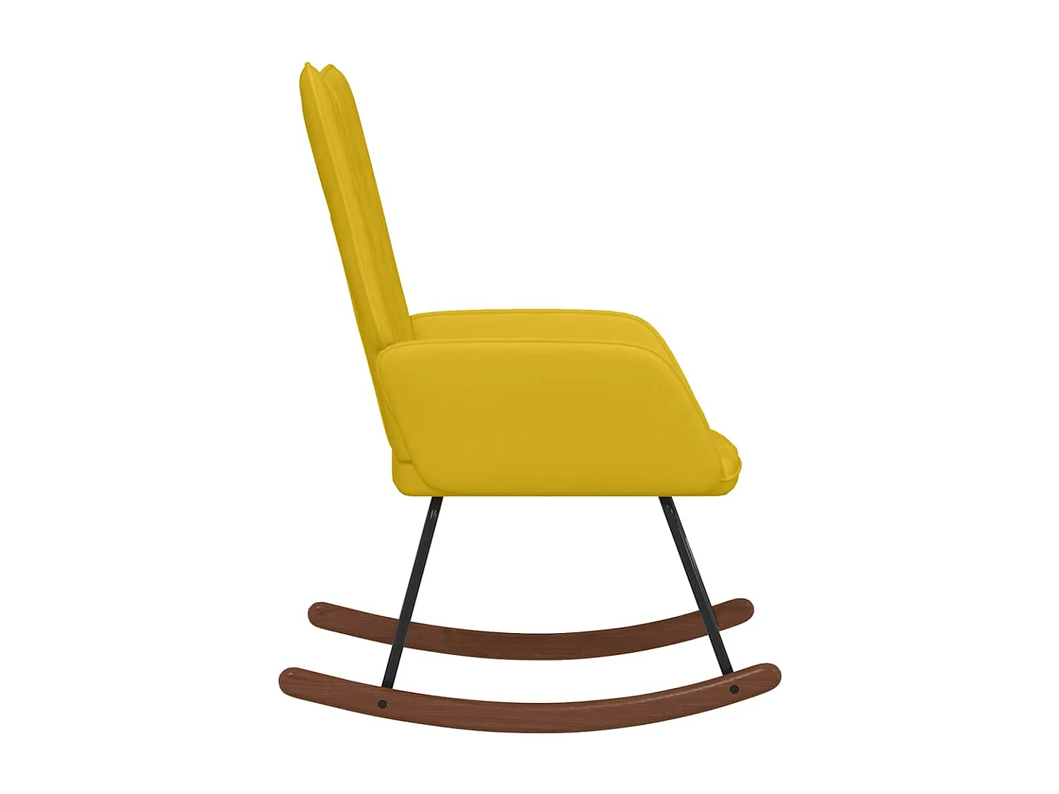 Chaise à bascule Jaune moutarde Velours