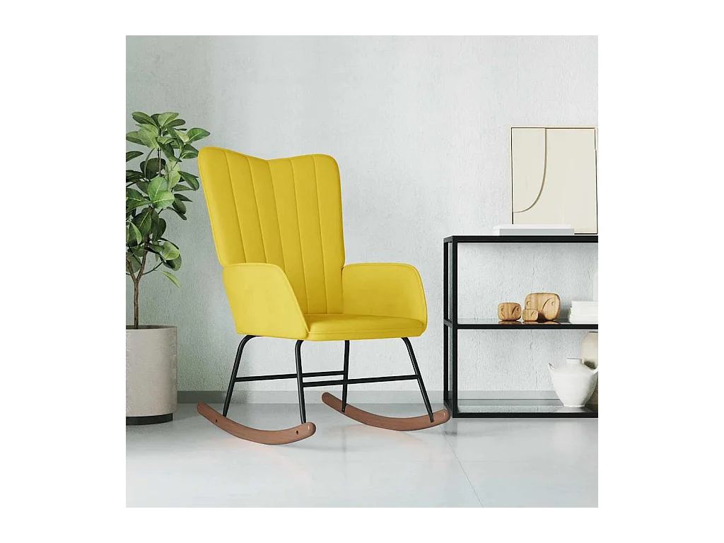 Chaise à bascule Jaune moutarde Velours