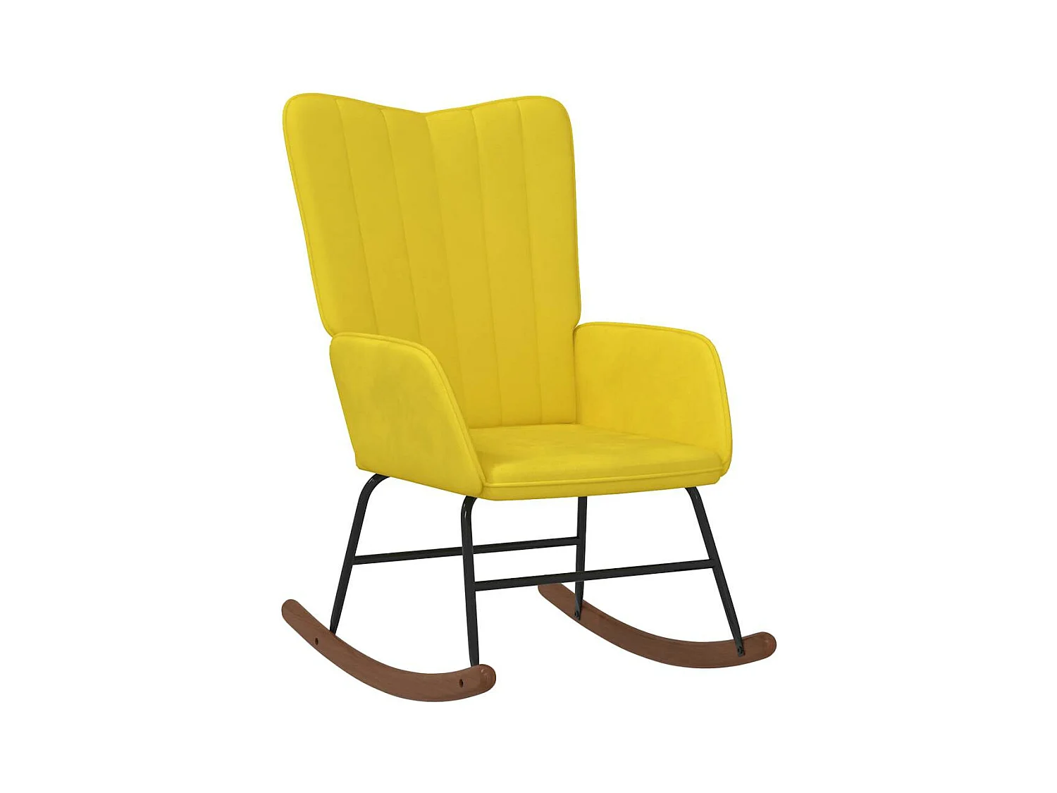 Chaise à bascule Jaune moutarde Velours