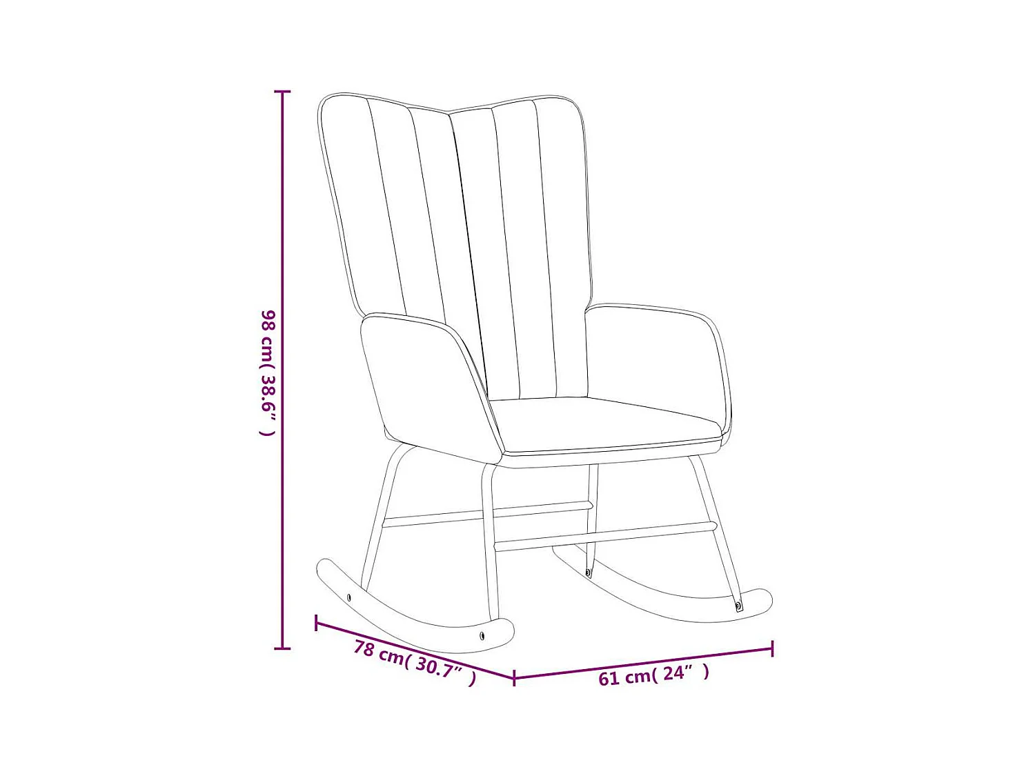 Chaise à bascule Jaune moutarde Velours