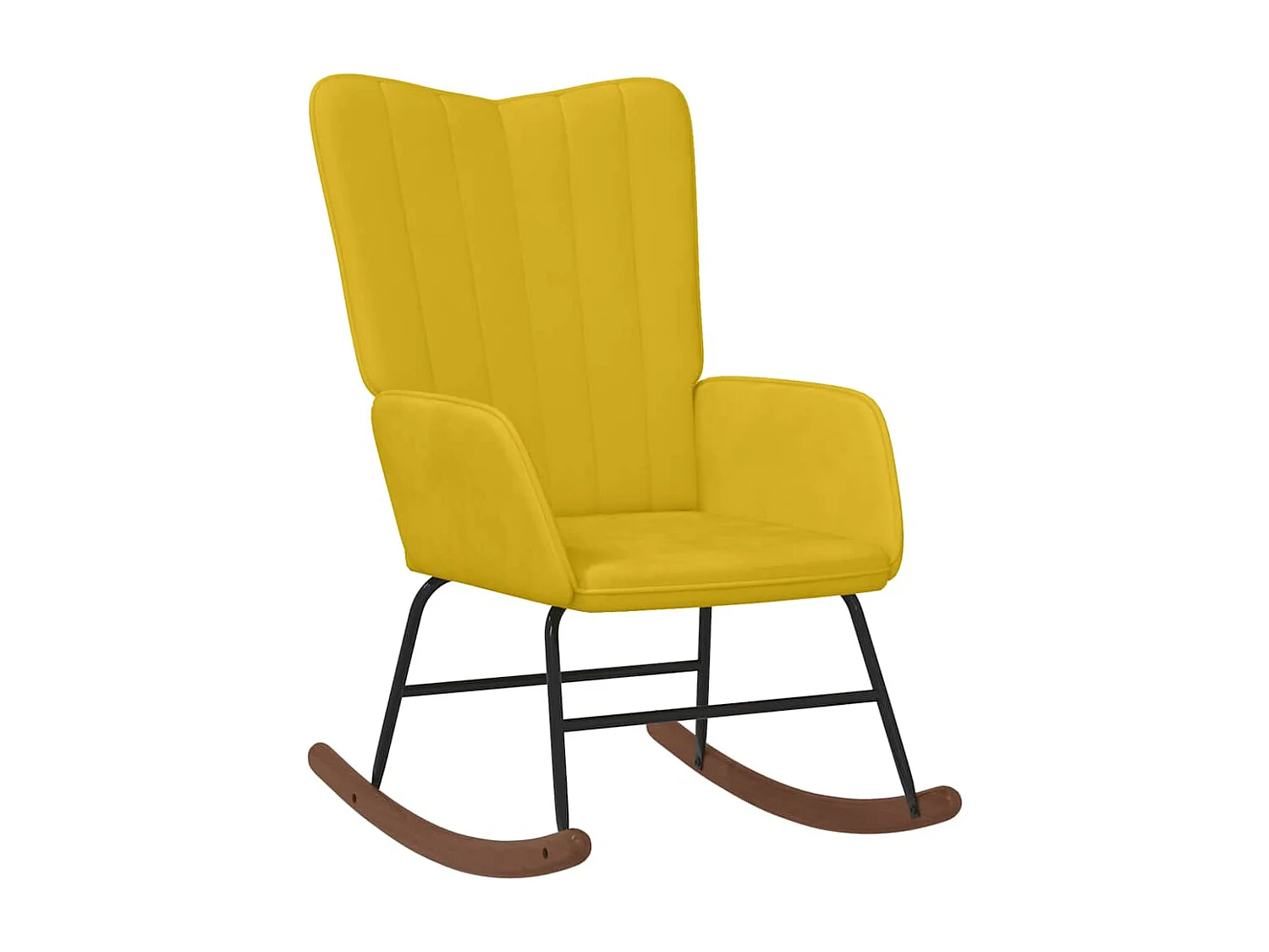 Chaise à bascule Jaune moutarde Velours