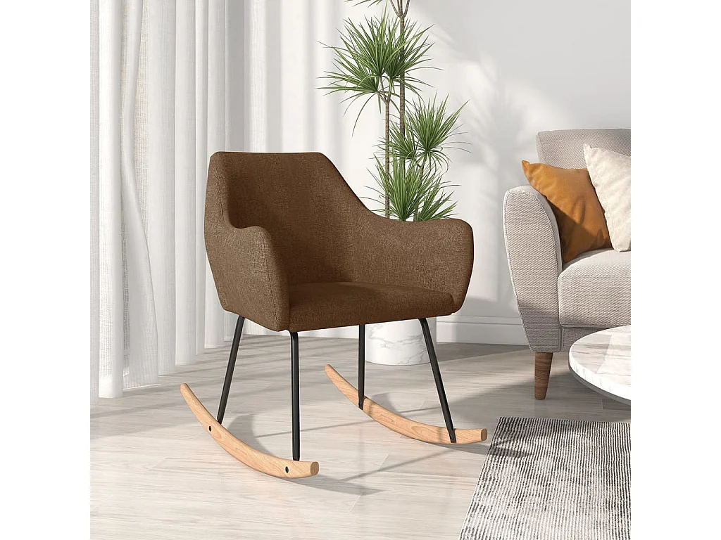 Schommelstoel stof bruin