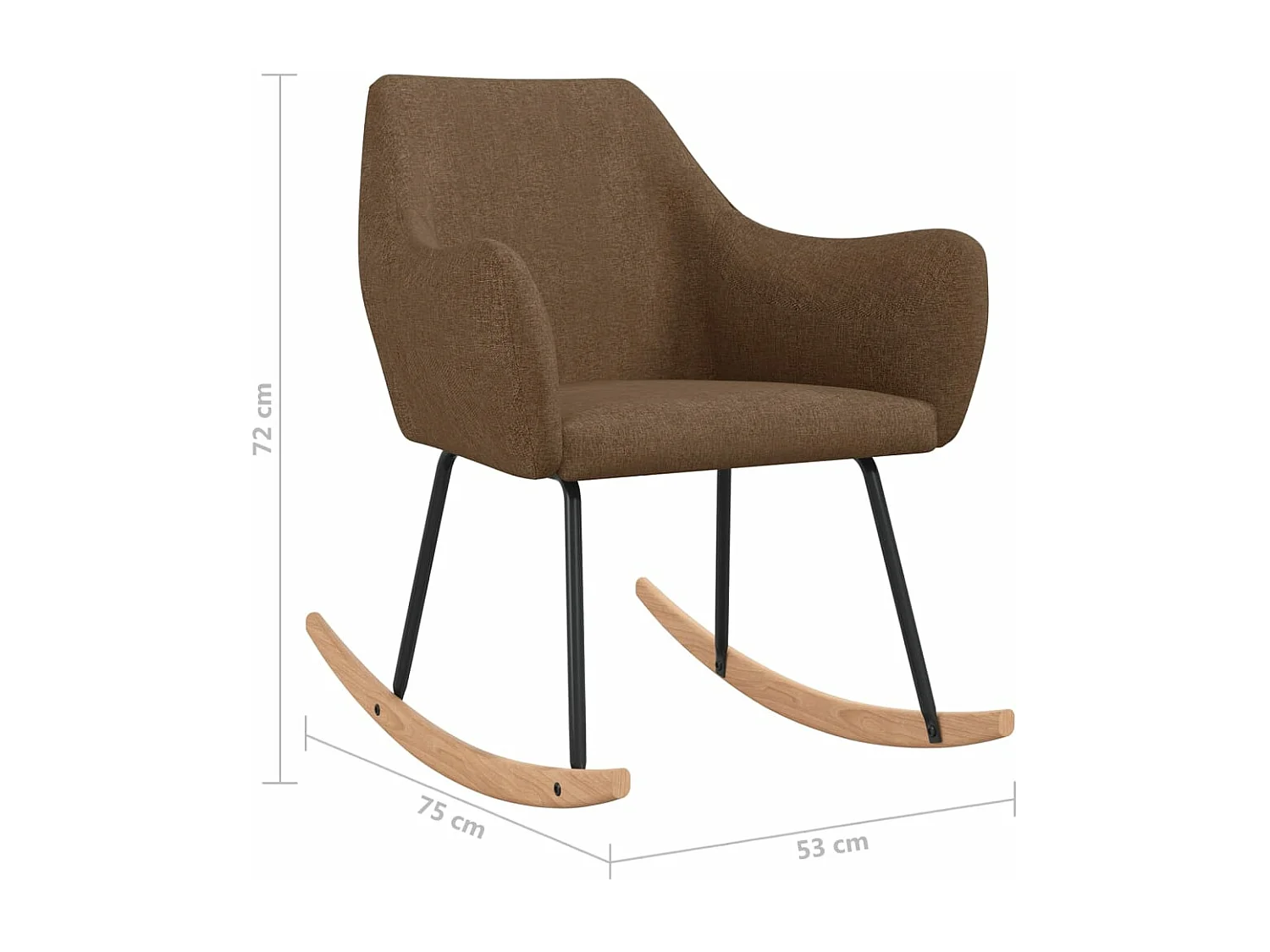 Schommelstoel stof bruin